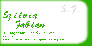 szilvia fabian business card