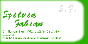 szilvia fabian business card